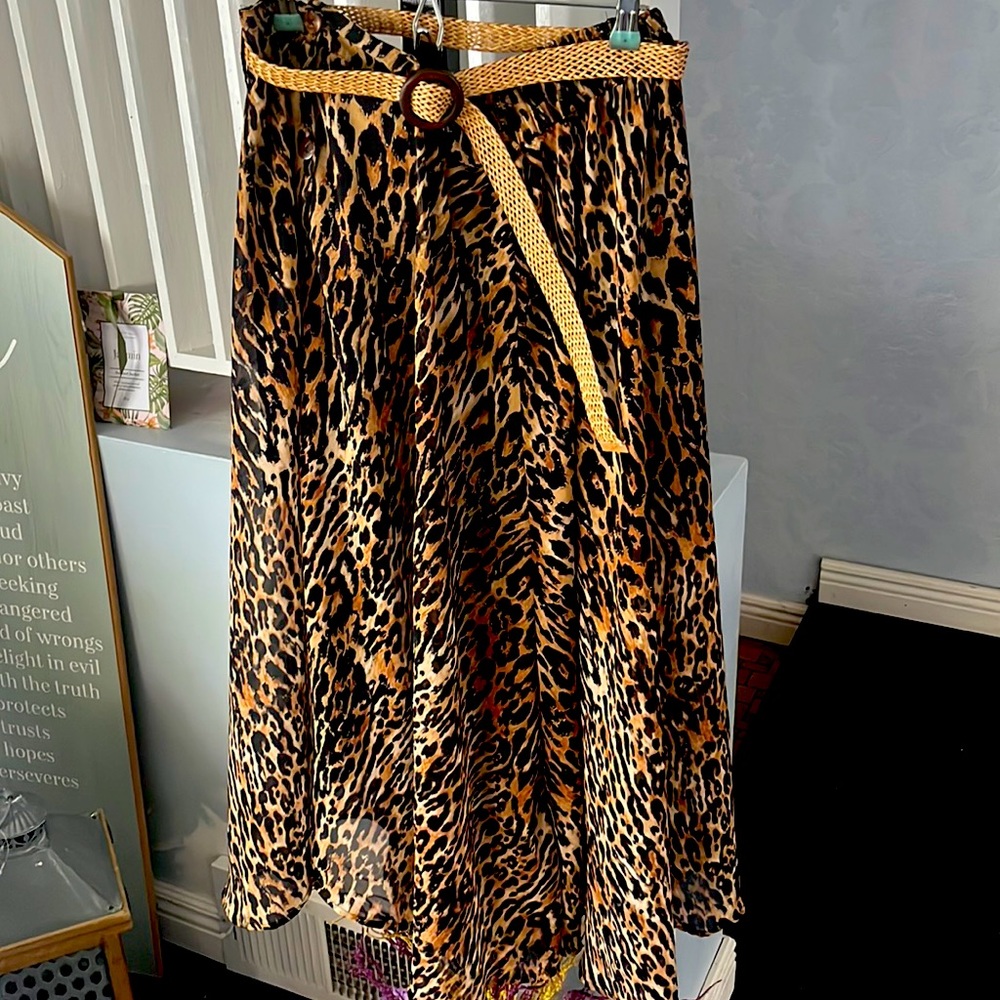 Leopard Print- High-low Skirt. Still new and never used.